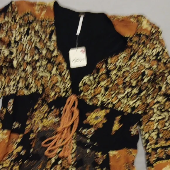 Free People Floral Black and Orange Dress S NWT - Picture 8 of 8